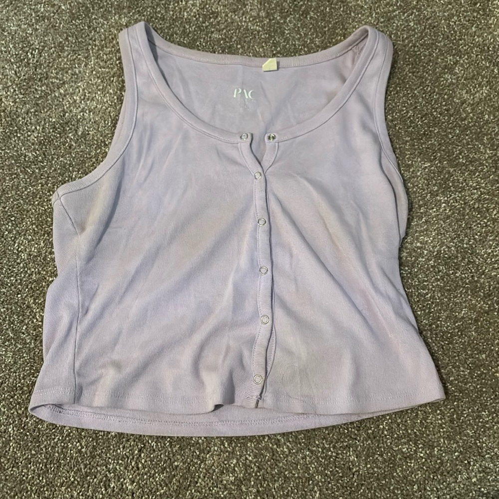 button up crop tank top